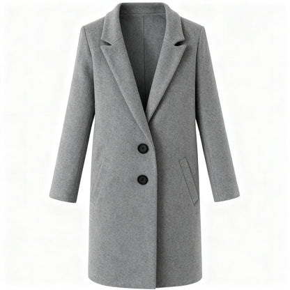 Mila | Stylish Women Coat with Button Closure and Turned-Down Collar - Northeart Couture