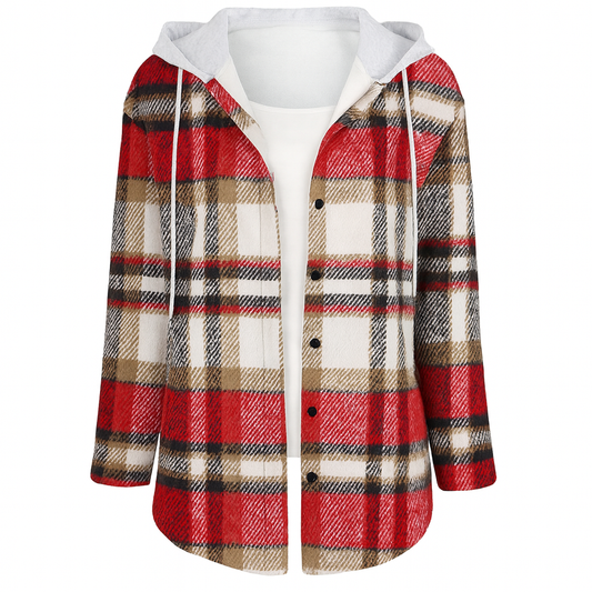 Callista | Modern Plaid Hooded Jacket for Women - Northeart Couture