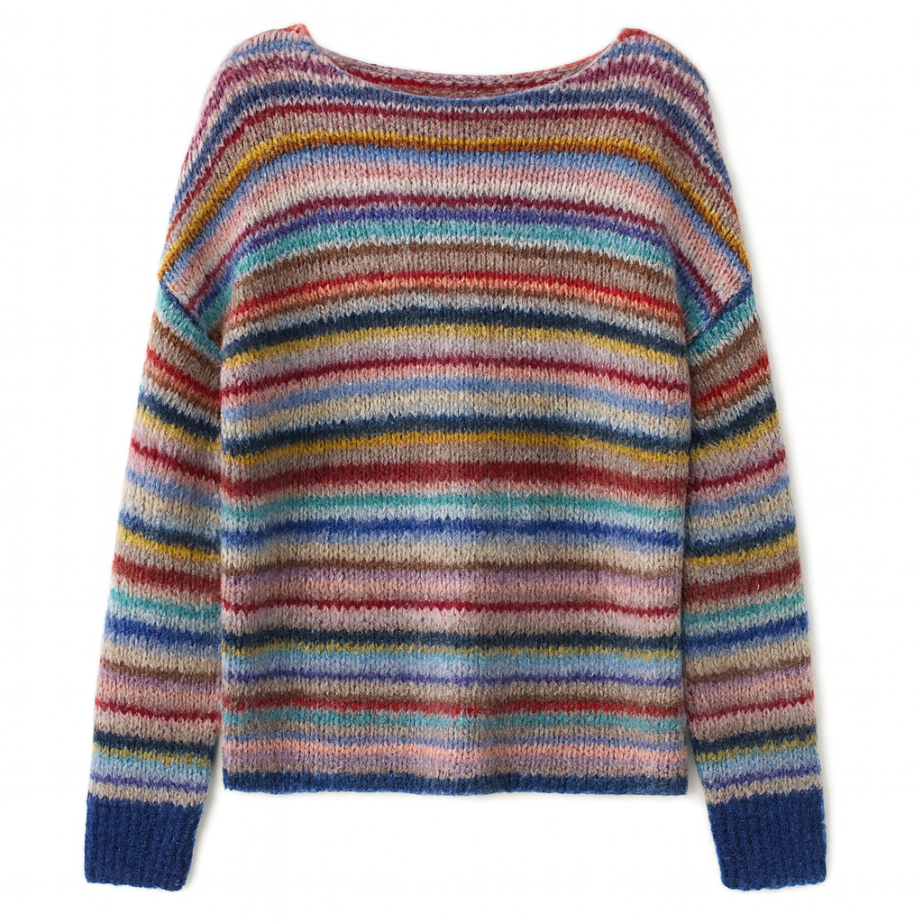 Aurora | Multicolor Striped Knit Pullover - Northeart Couture