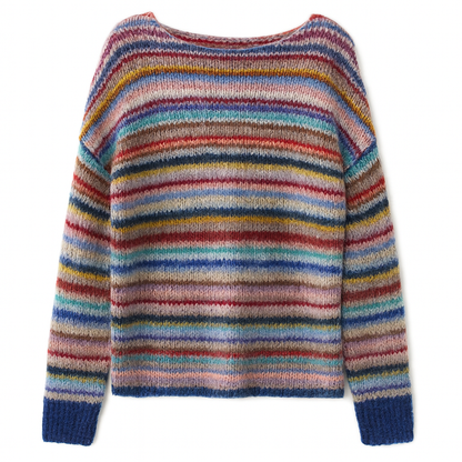 Aurora | Multicolor Striped Knit Pullover - Northeart Couture
