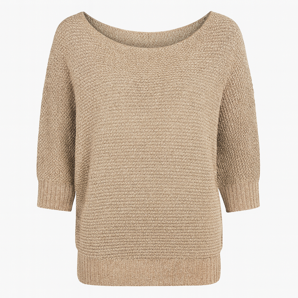 Aubrey | Elegant Knitted Pullover Three Quarter Sleeve Sweater - Northeart Couture