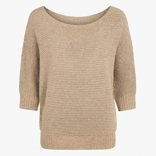Aubrey | Elegant Knitted Pullover Three Quarter Sleeve Sweater - Northeart Couture
