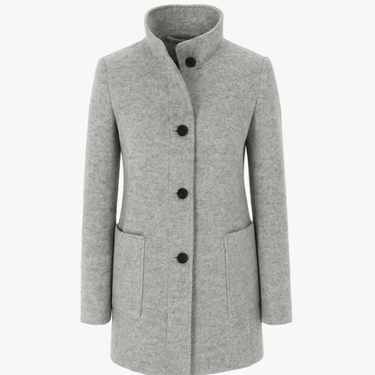 Amanda | Classic Wool Women Coat with Retro Button Closure - Northeart Couture