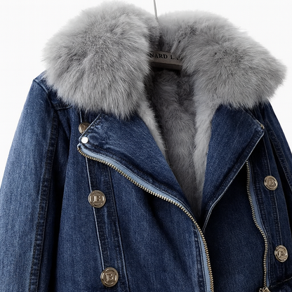 Mona | Urban Elegance Denim & Fur Jacket - Northeart Couture