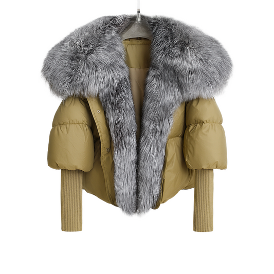 Aurora | Down Fur Puffer Jacket — Luxe Warmth Meets Winter Chic - Northeart Couture
