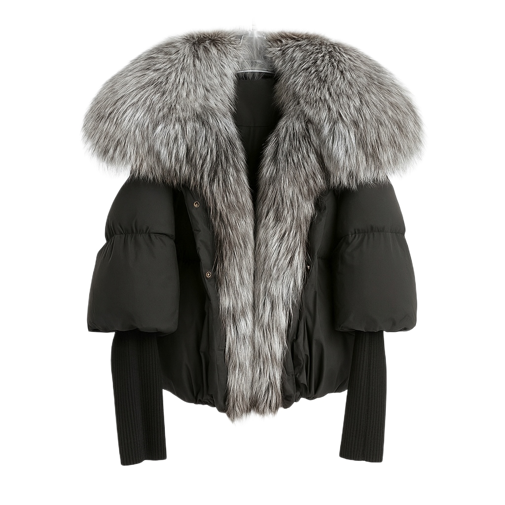 Aurora | Down Fur Puffer Jacket — Luxe Warmth Meets Winter Chic - Northeart Couture