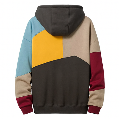 Kai | Oversized Cotton Hoodie with Patchwork Detail - Northeart Couture