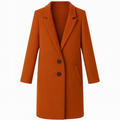 Mila | Stylish Women Coat with Button Closure and Turned-Down Collar - Northeart Couture