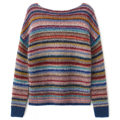Aurora | Multicolor Striped Knit Pullover - Northeart Couture