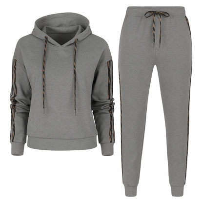 Alaina | Women Two-Piece Tracksuit Casual Elegance Stripped - Northeart Couture