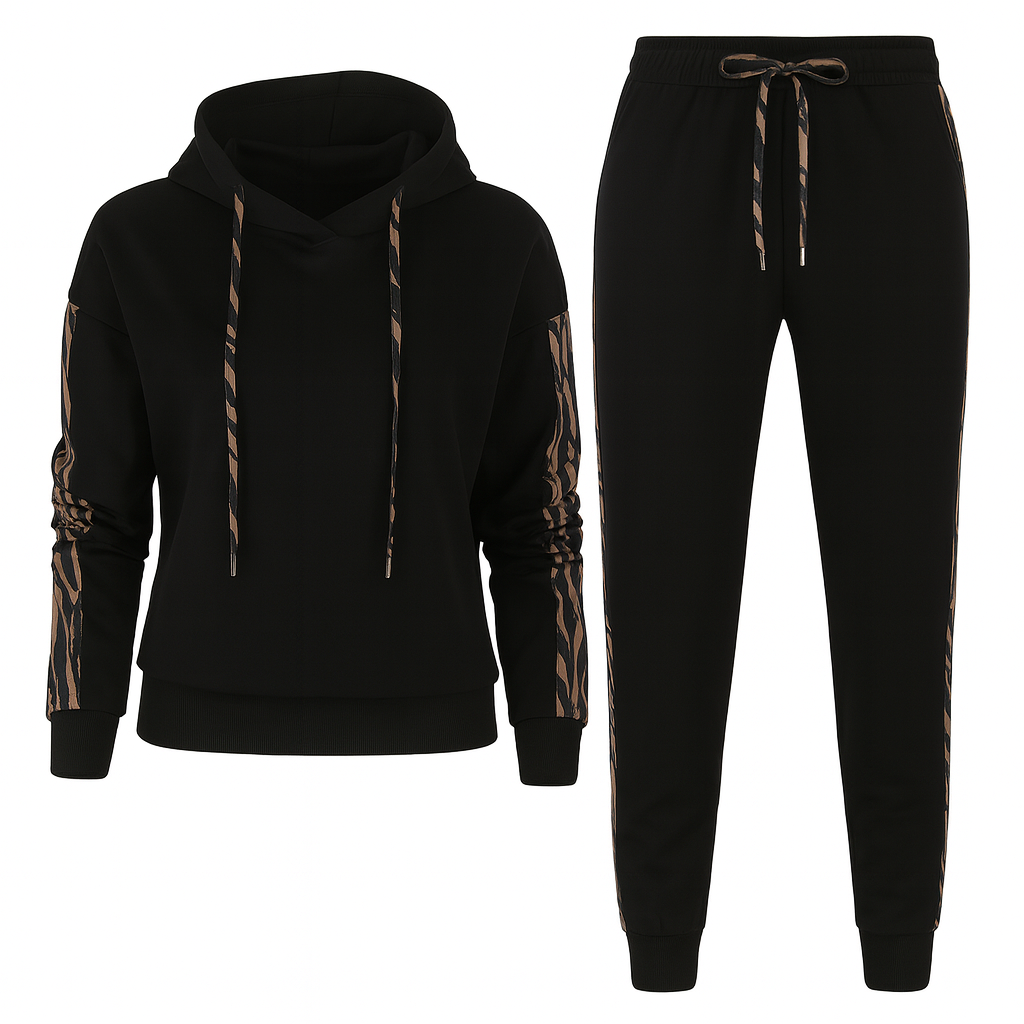 Alaina | Women Two-Piece Tracksuit Casual Elegance Stripped - Northeart Couture