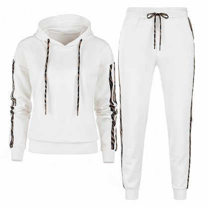 Alaina | Women Two-Piece Tracksuit Casual Elegance Stripped - Northeart Couture