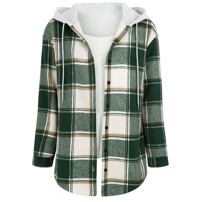 Callista | Modern Plaid Hooded Jacket for Women - Northeart Couture