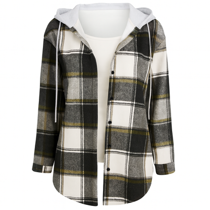 Callista | Modern Plaid Hooded Jacket for Women - Northeart Couture