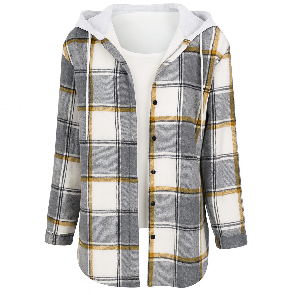 Callista | Modern Plaid Hooded Jacket for Women - Northeart Couture