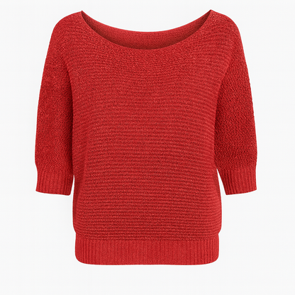 Aubrey | Elegant Knitted Pullover Three Quarter Sleeve Sweater - Northeart Couture