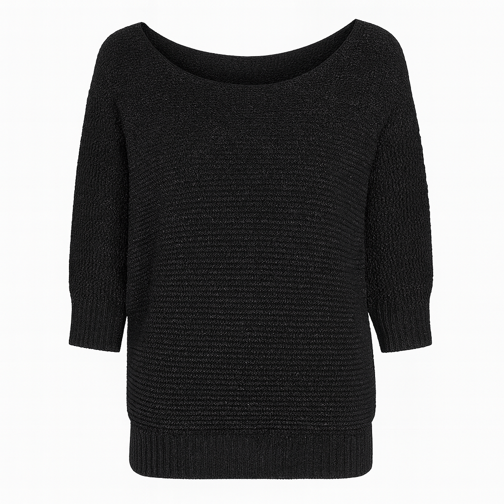 Aubrey | Elegant Knitted Pullover Three Quarter Sleeve Sweater - Northeart Couture