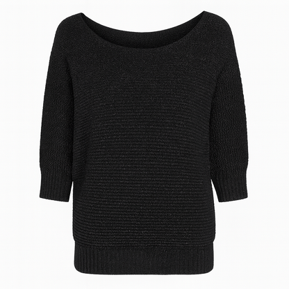 Aubrey | Elegant Knitted Pullover Three Quarter Sleeve Sweater - Northeart Couture