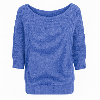 Aubrey | Elegant Knitted Pullover Three Quarter Sleeve Sweater - Northeart Couture