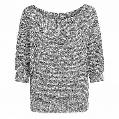 Aubrey | Elegant Knitted Pullover Three Quarter Sleeve Sweater - Northeart Couture