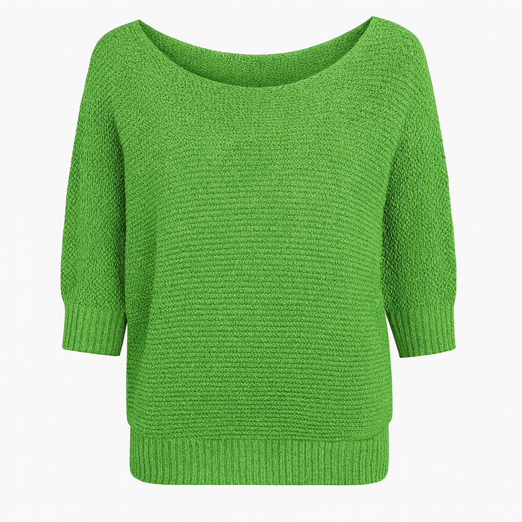 Aubrey | Elegant Knitted Pullover Three Quarter Sleeve Sweater - Northeart Couture
