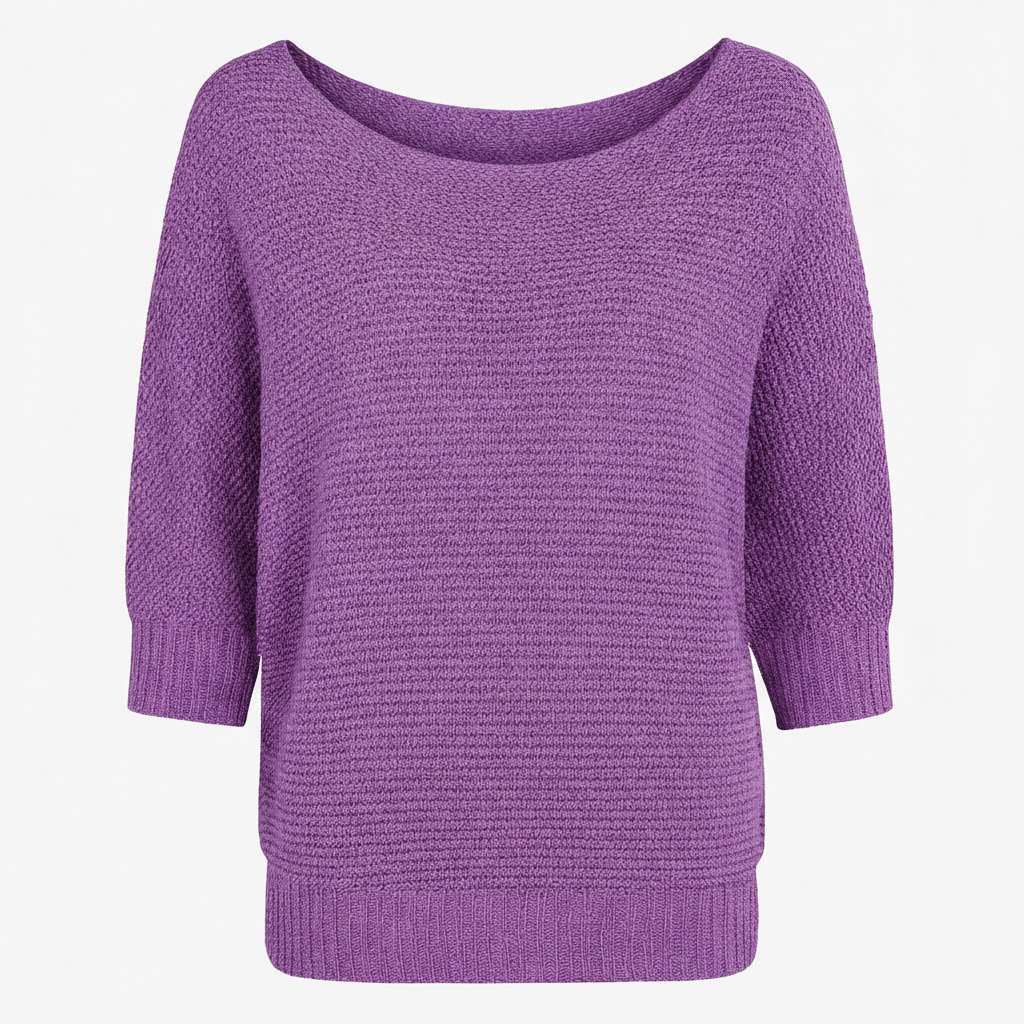 Aubrey | Elegant Knitted Pullover Three Quarter Sleeve Sweater - Northeart Couture