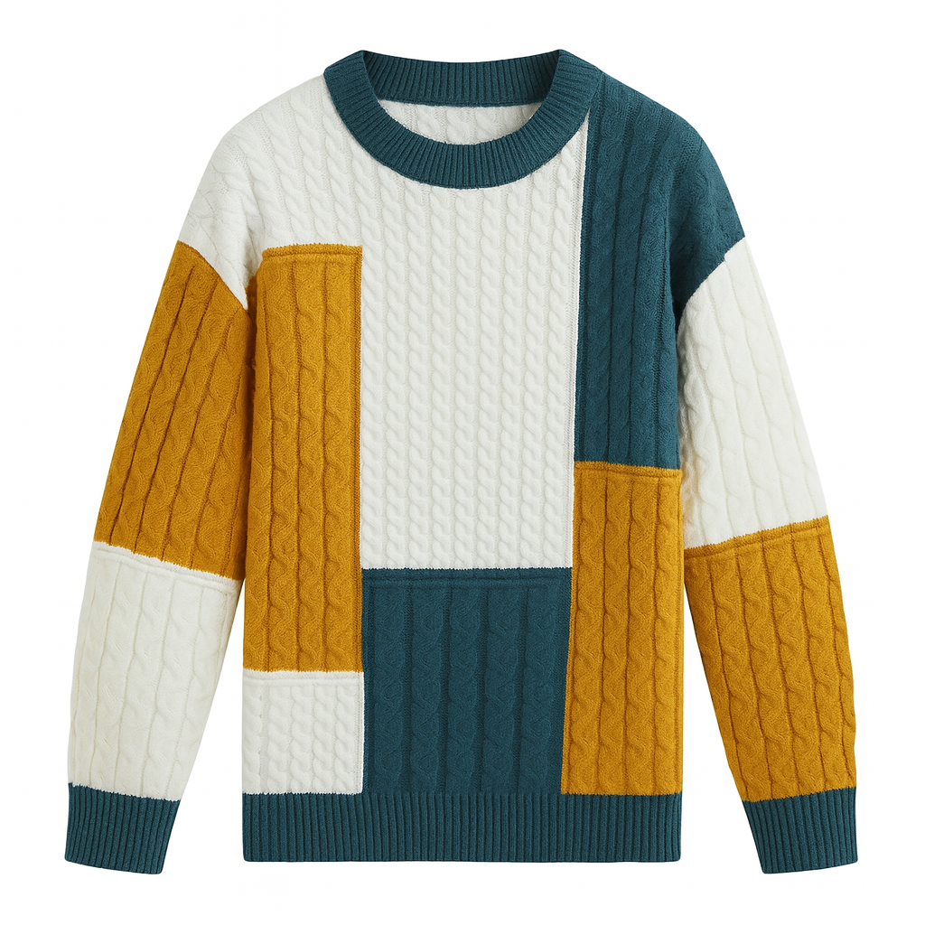 Arlo | Men Color Block Knit Sweater - Northeart Couture