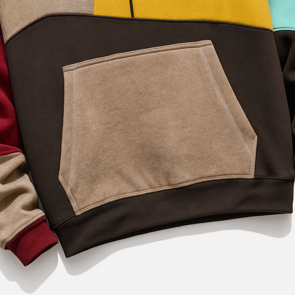 Kai | Oversized Cotton Hoodie with Patchwork Detail - Northeart Couture