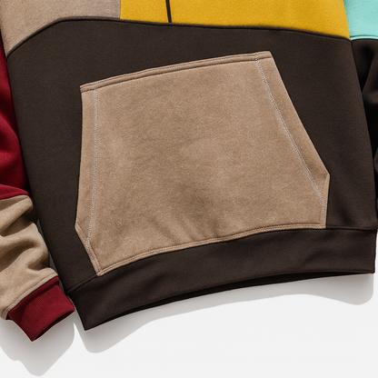 Kai | Oversized Cotton Hoodie with Patchwork Detail - Northeart Couture