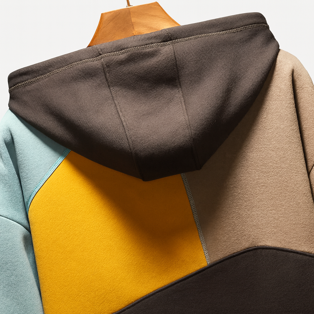 Kai | Oversized Cotton Hoodie with Patchwork Detail - Northeart Couture