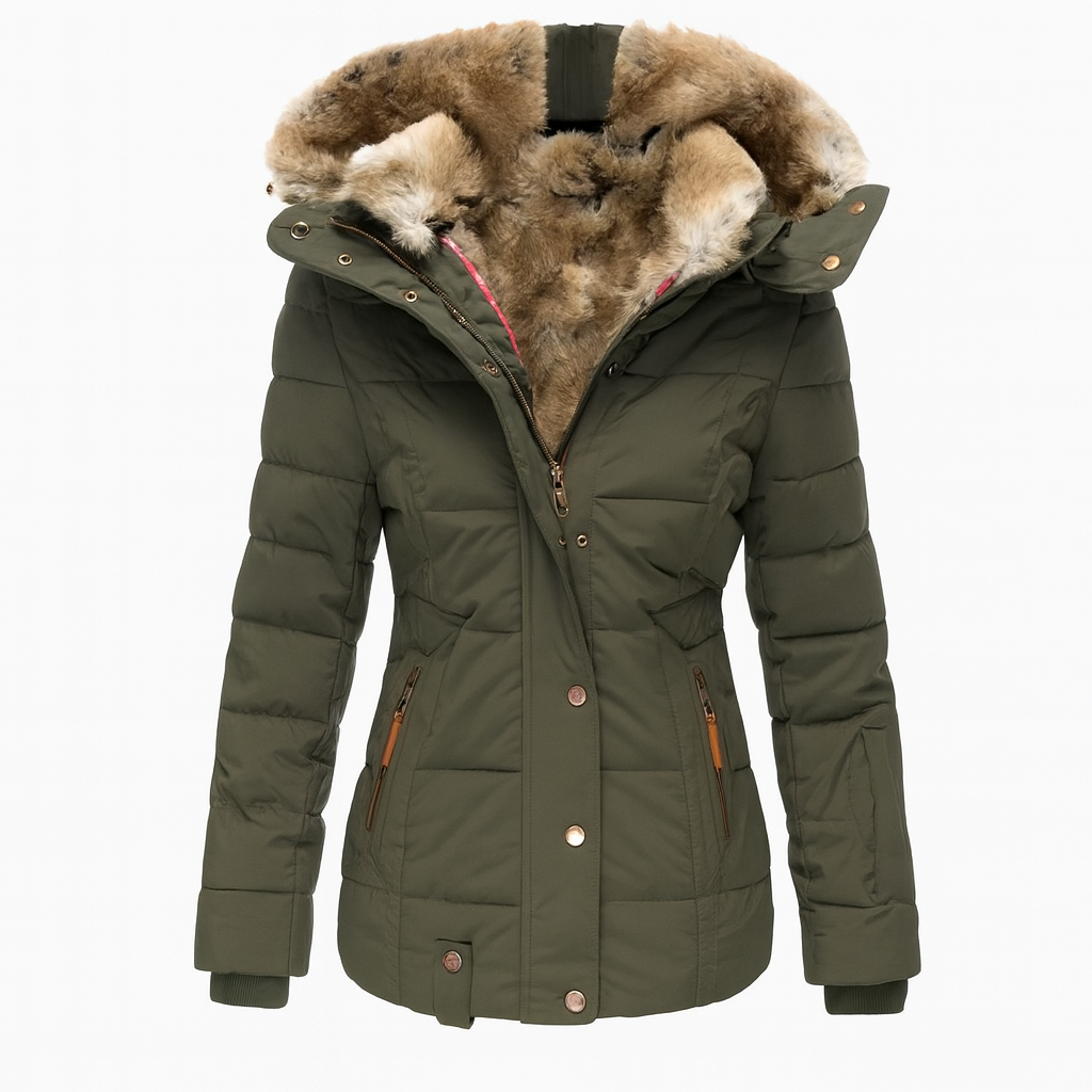 Aurora | Slim Fit Women Winter Jacket with Hood - Northeart Couture