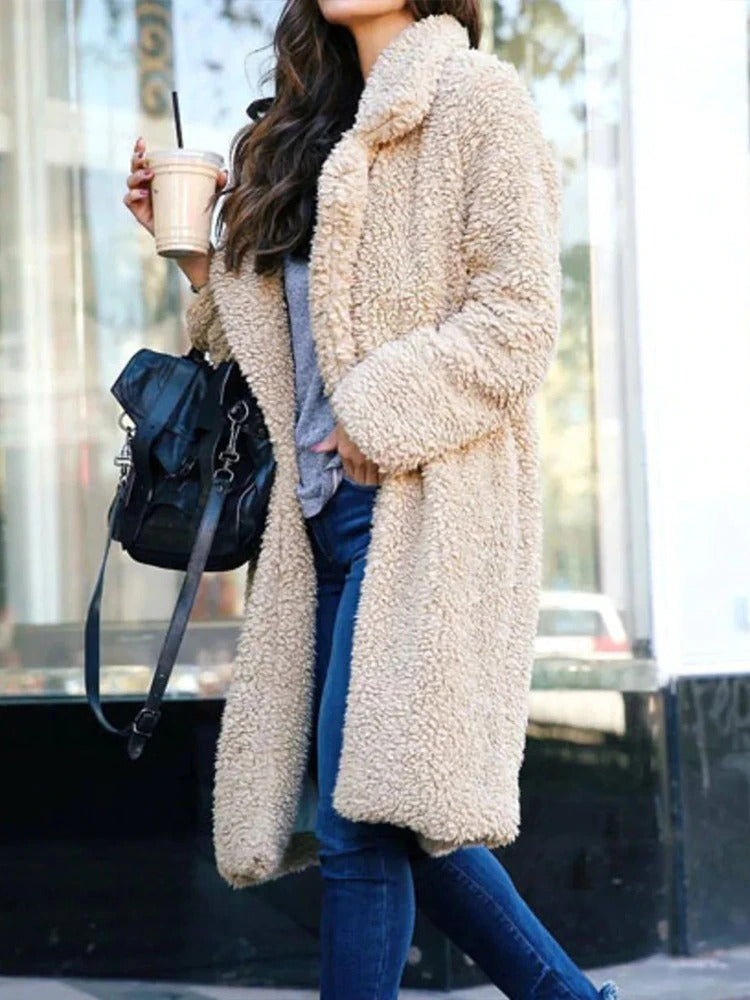Isla | Trendy Warm Long Teddy Coat for Women - Northeart Couture