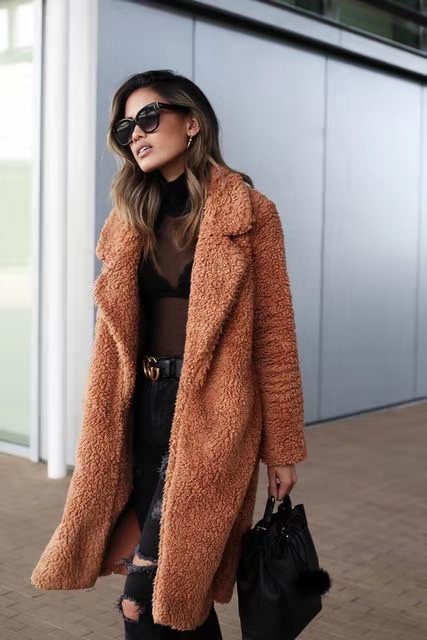 Isla | Trendy Warm Long Teddy Coat for Women - Northeart Couture
