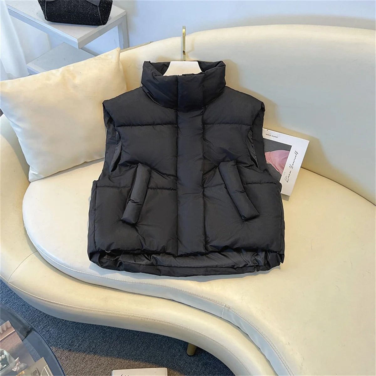 Anya | Modern Cropped Windproof Jacket Vest for Everyday Versatility - Northeart Couture